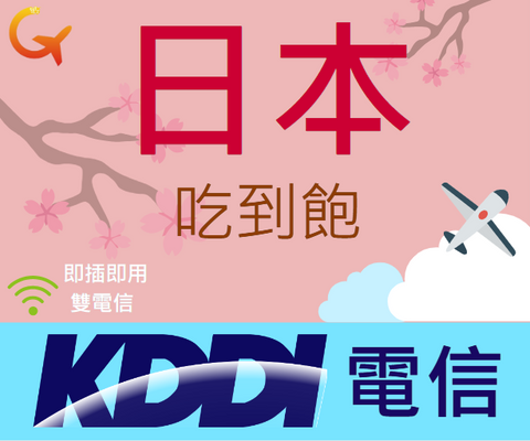 KDDI電信 日本 3-10天 上網吃到飽(適用OPPO/Google 手機)